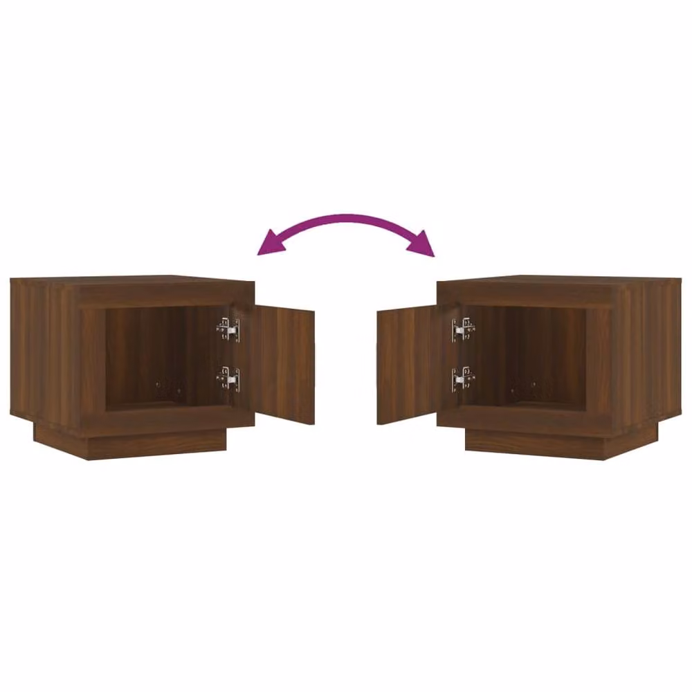 Berkfield Home Decorative Coffee Table in Brown Oak, W/D/H: 50 x 50 x 45 cm – 4