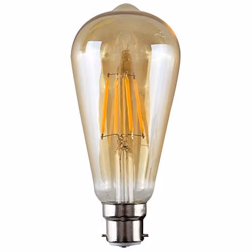 MiniSun Pack of 3 Vintage Style Amber Tinted LED Filament Light Bulbs, 2700K Warm White – 1
