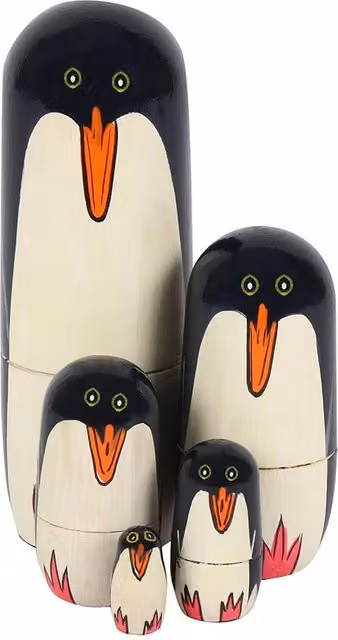 Something Different Multicolour Penguin Russian Dolls Set of 5