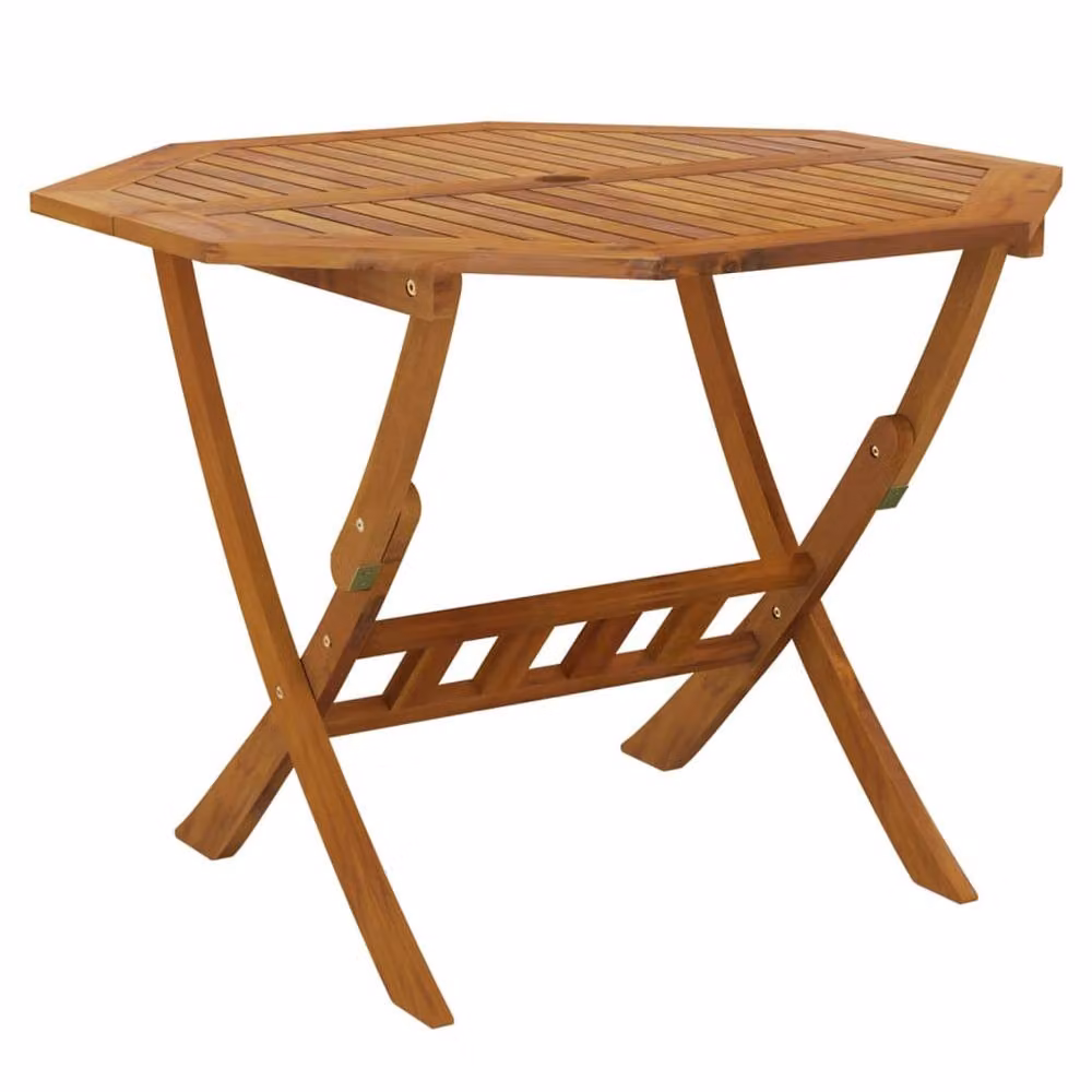 Berkfield Home Folding Rectangular Garden Table in Brown Acacia Wood, W: 90 cm, D: 75 cm – 2