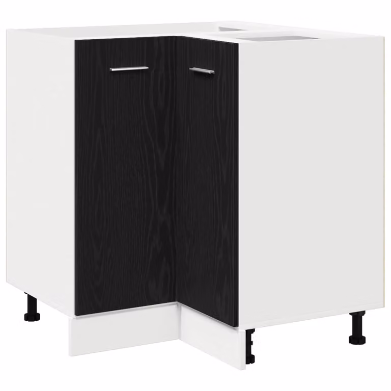 Berkfield Home Black Oak Corner Bottom Cabinet, W/D/H: 75.5 x 75.5 x 81.5 cm