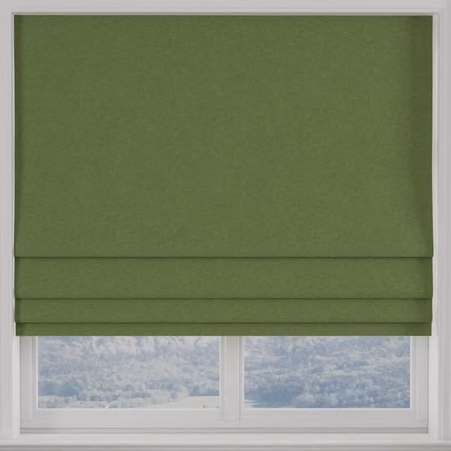 Terrys Kansai Plain Made to Measure Blackout Roman Blind in Green