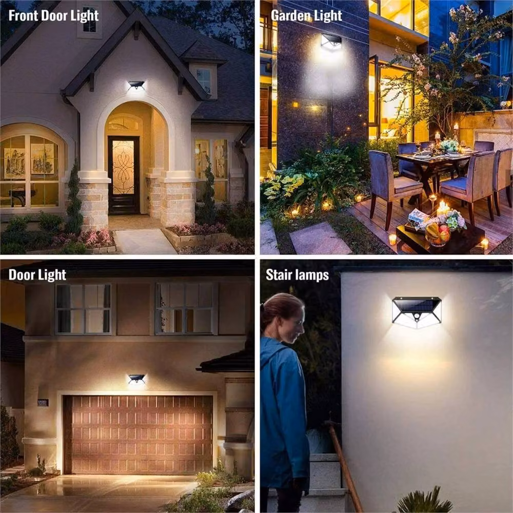 FLAVORA 2-Piece LED Solar Power Fence Lights with PIR Motion Sensor in Black – 4