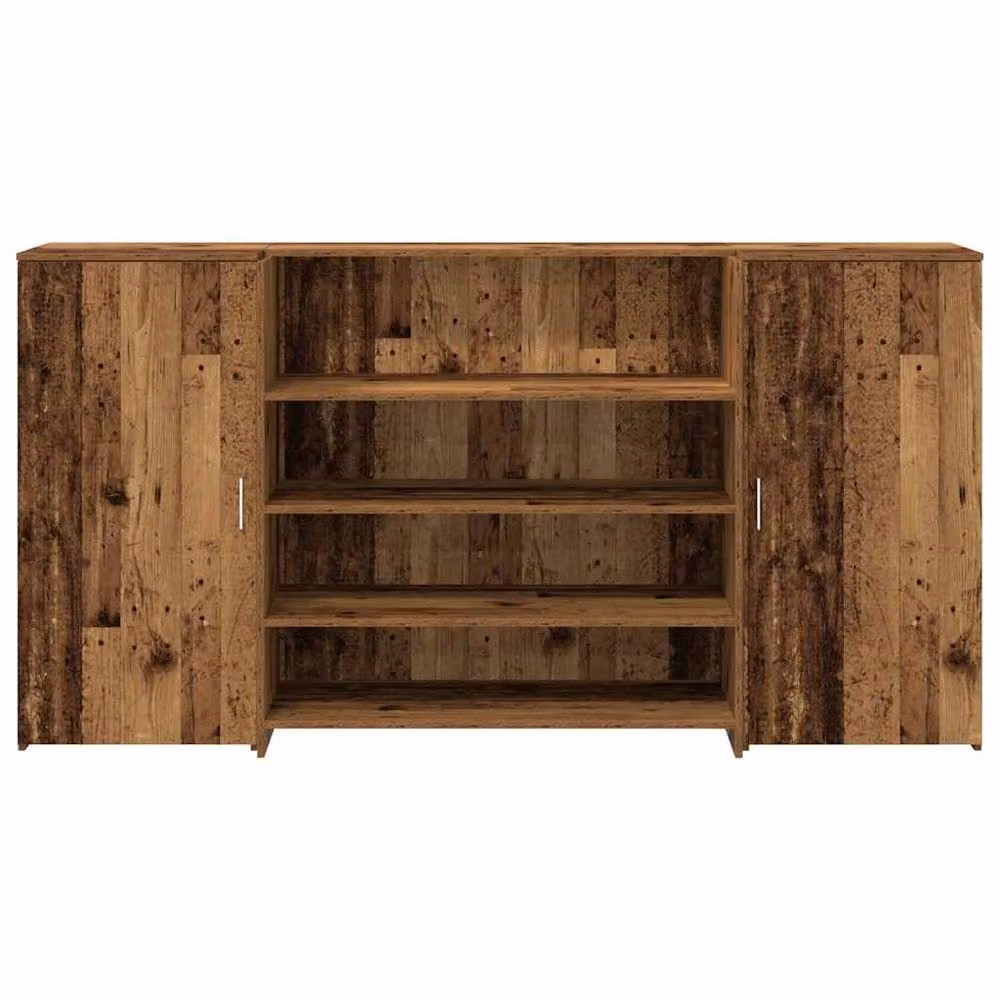 Berkfield Home Rustic Old Wood Reception Desk in Brown, W/D/H: 200 x 50 x 103.5 cm – 3