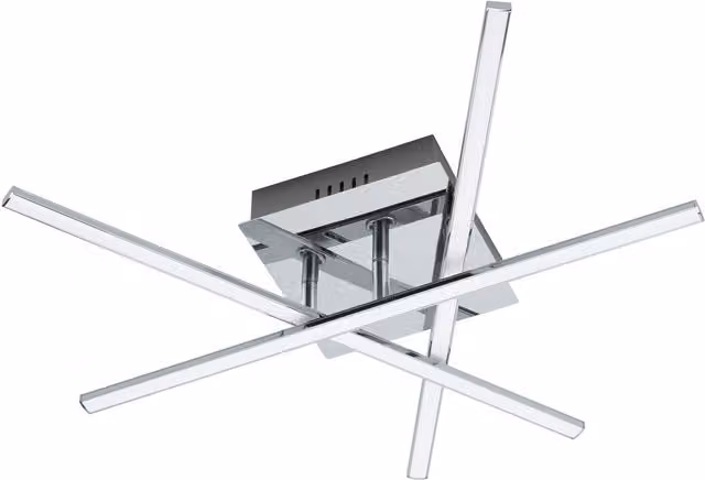 Loops Flush Ceiling Light in Chrome and White with Included 18W LED Bulb