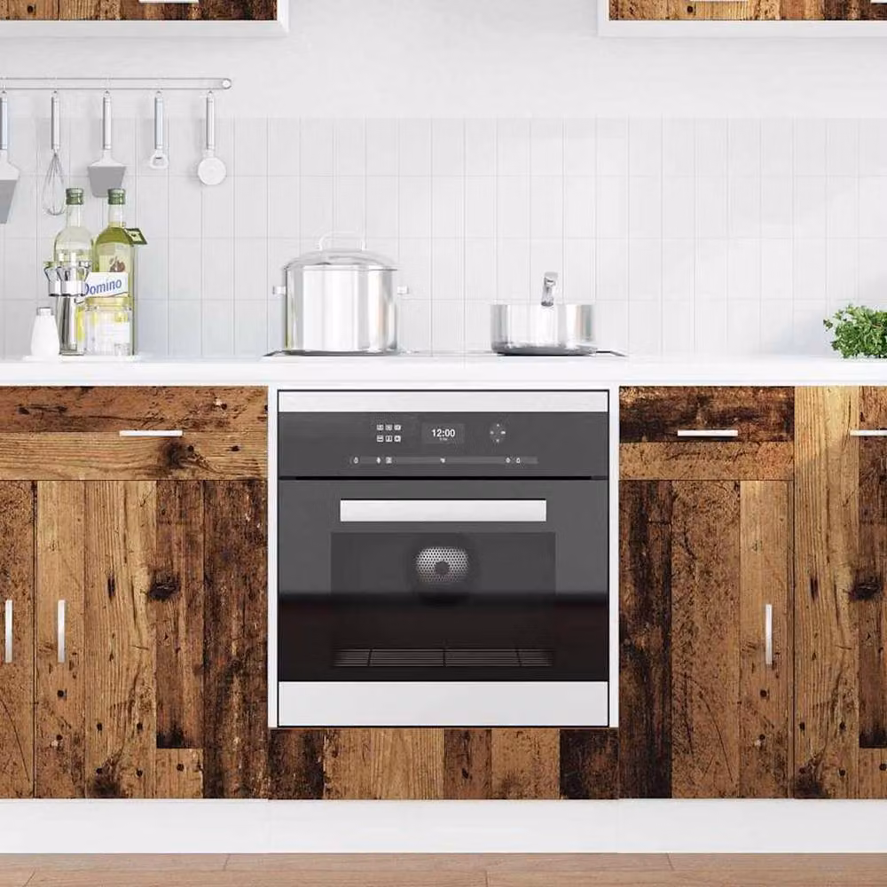 Berkfield Home Oven Cabinet in Old Wood, Brown, W/D/H: 60 x 46 x 81.5 cm – 3