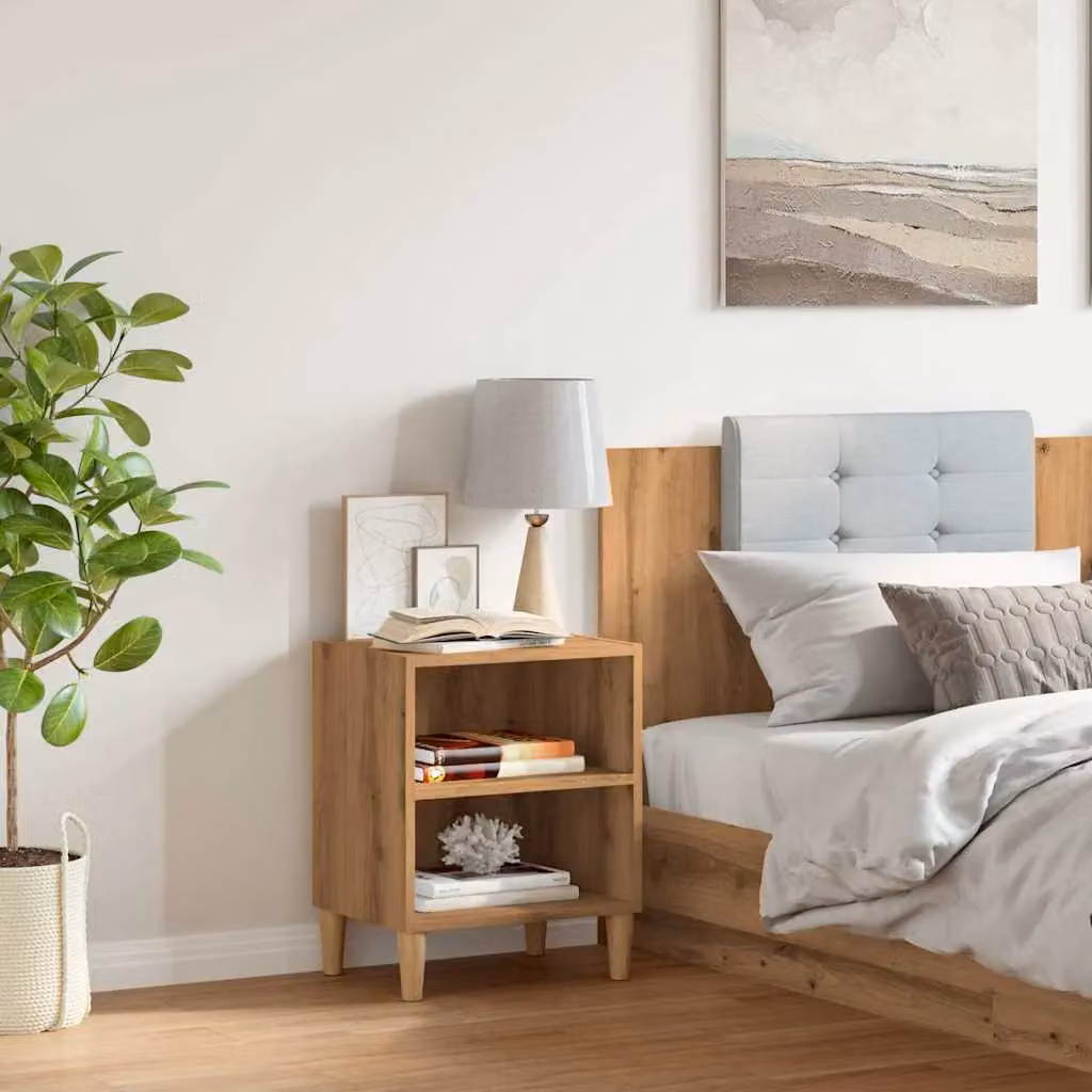 Berkfield Home Artisan Oak Bedside Cabinet in Brown, W/D/H: 40 x 30 x 50 cm – 3