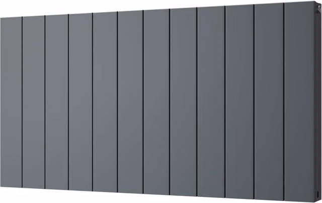 Thetford Anthracite Double Panel Smooth Vertical Aluminium Radiator, H: 1124 mm, W: 600 mm