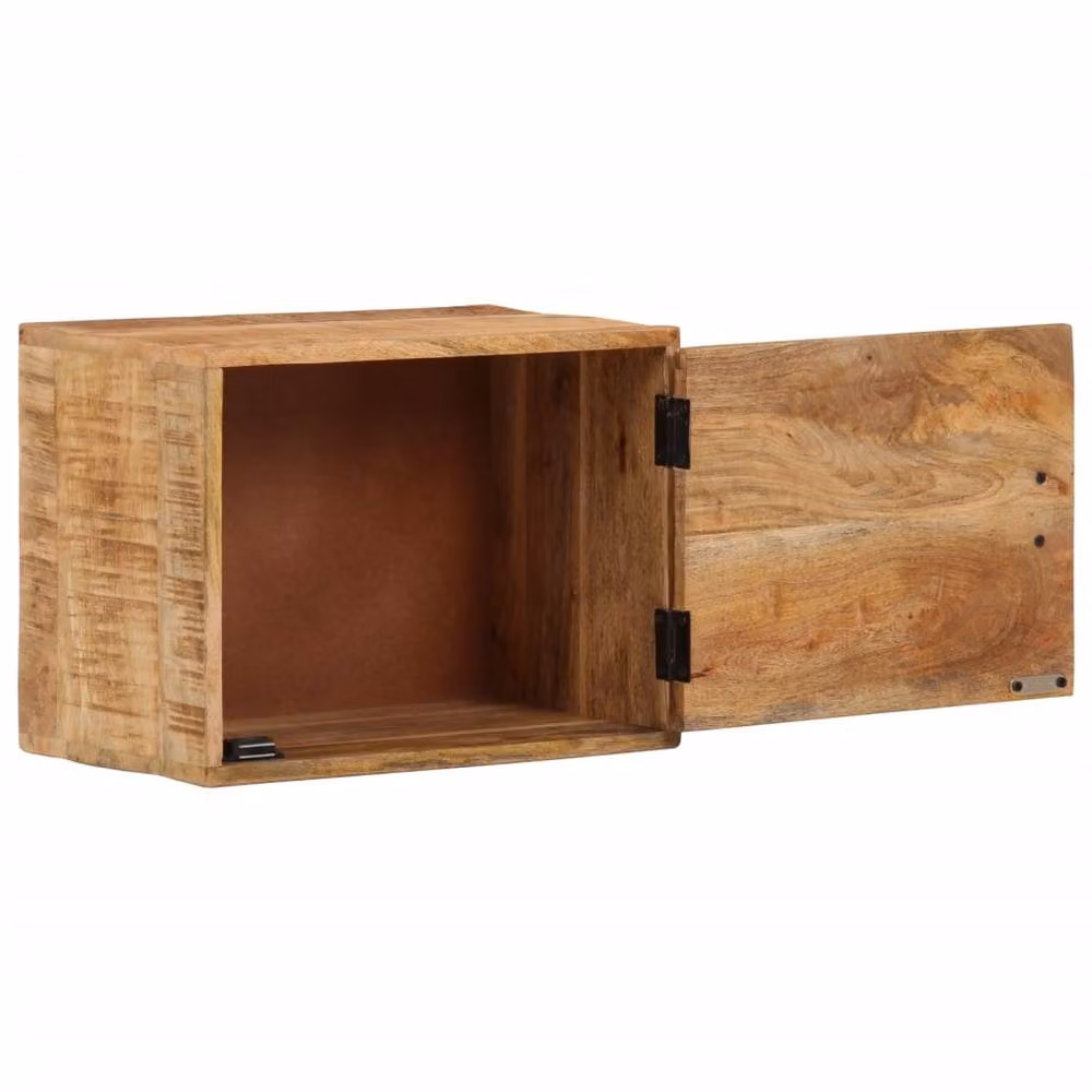 Berkfield Home Wall-mounted Bedside Cabinet in Brown Mango Wood, W/D/H: 40 x 30 x 25 cm – 2