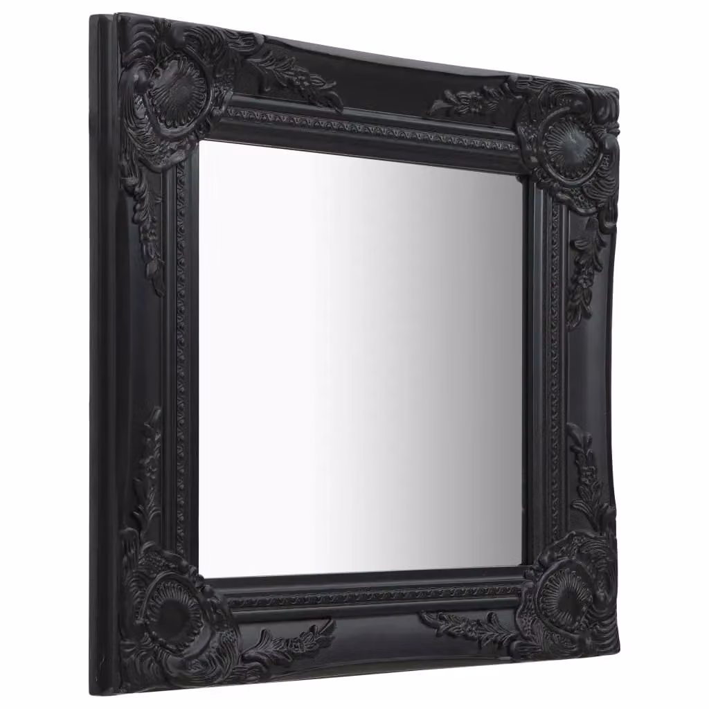 Berkfield Home Antique Baroque Style Square Wall Mirror, Black, W/H: 40 x 40 cm – 2