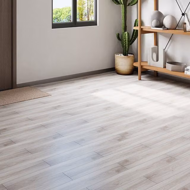 Livingandhome 36-Piece Self-Adhesive Wood-Look PVC Flooring in Beige and Grey