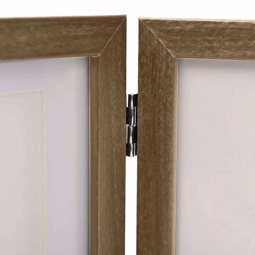 Berkfield Home Trifold Photo Frame Collage in Light Brown, W: 28 cm, H: 18 cm – 5
