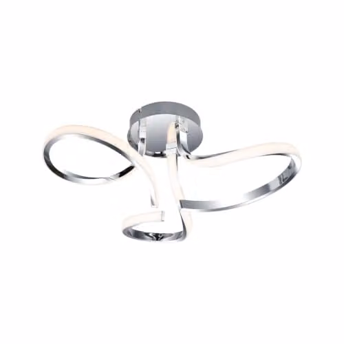 Cosylyte Moss 3 Light LED Modern Curved Ceiling Light in Chrome, W/D/H: 52 x 52 x 22 cm – 1