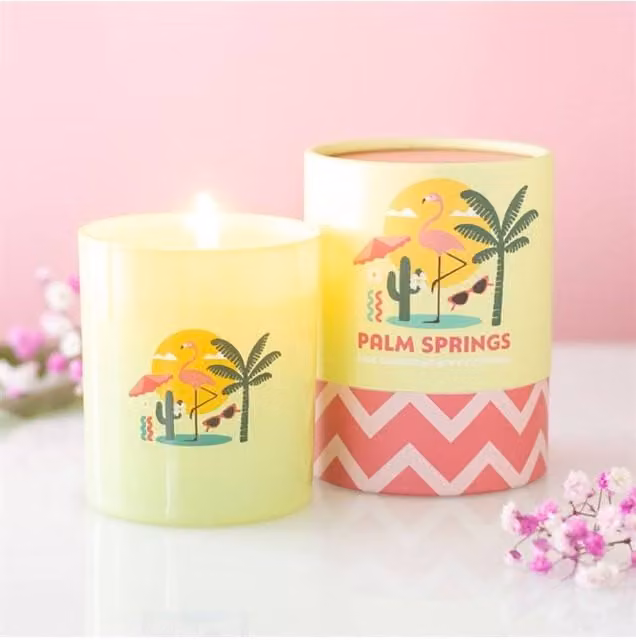 KDMD Palm Springs Pink Grapefruit Scented Candle, Lemon, 28 Hour Burn Time