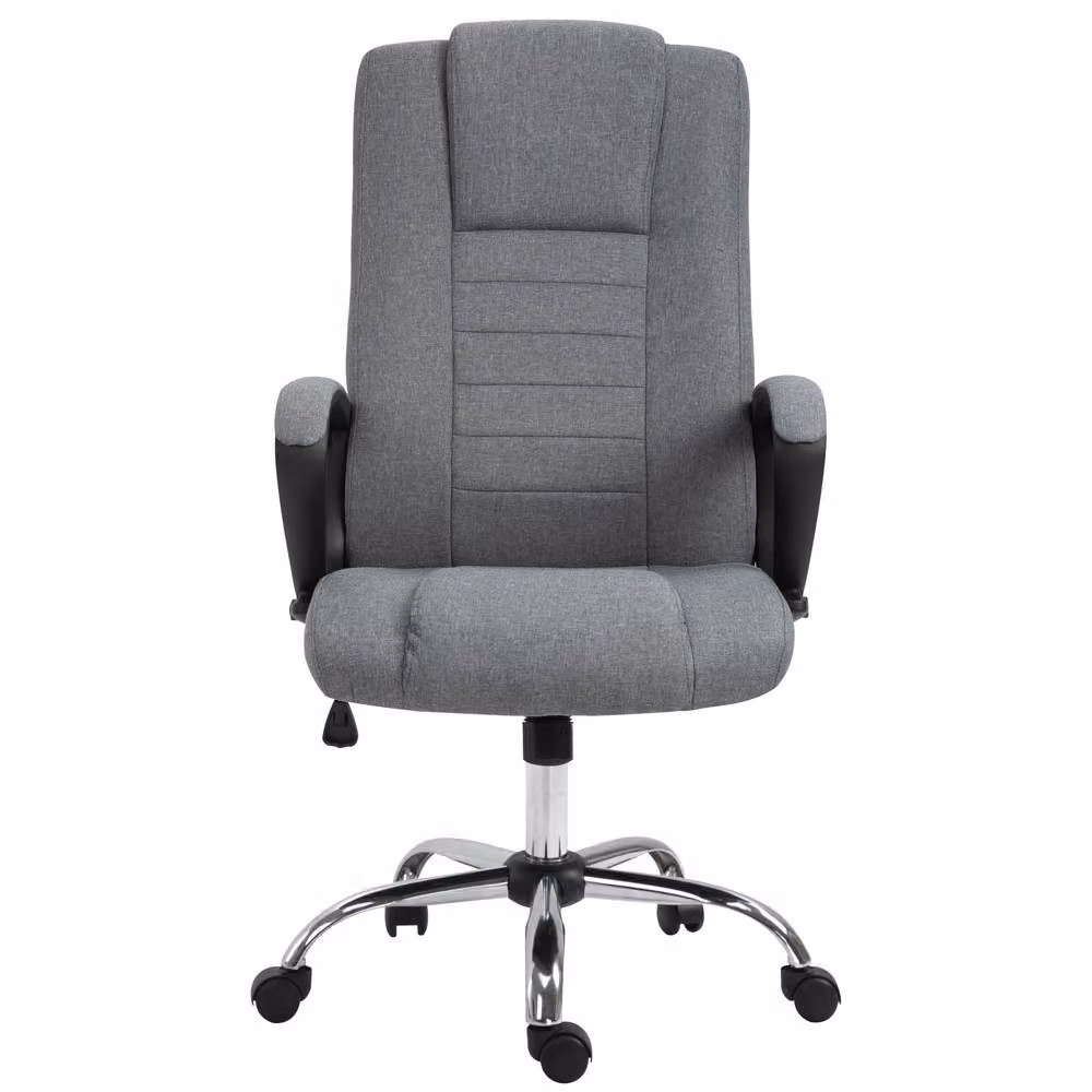 STILVORA Grey Fabric Task Chair with Armrests, 360 Degree Swivel and Adjustable Height – 4
