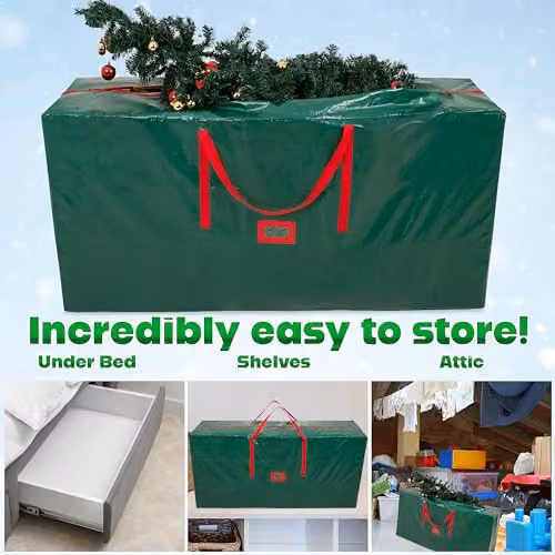 Deco Express Christmas Tree Storage Bag in Green, W/D/H: 160 x 38 x 76 cm – 5