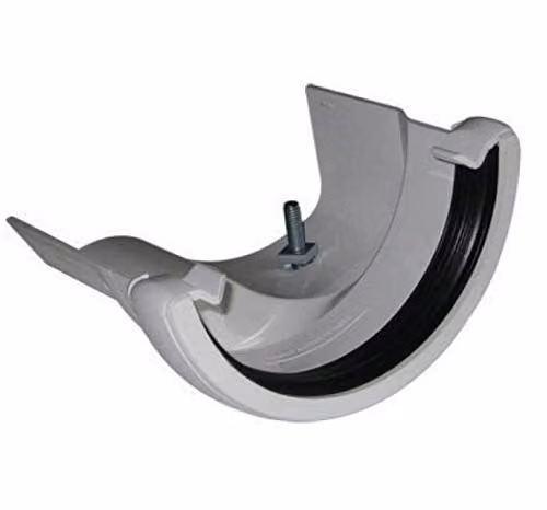 Floplast 112mm Left Hand Round Iron Ogee Adapter, White