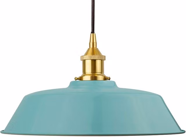 SE Home Chancery Round Pendant Light in Blue, Black and Polished Brass