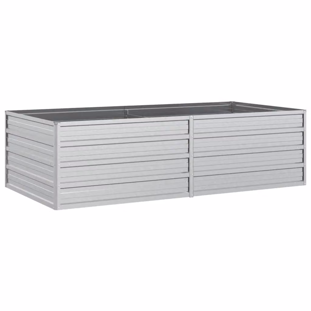Berkfield Home Garden Galvanised Steel Raised Bed in Silver, W: 160 cm, D: 80 cm, H: 45 cm – 2