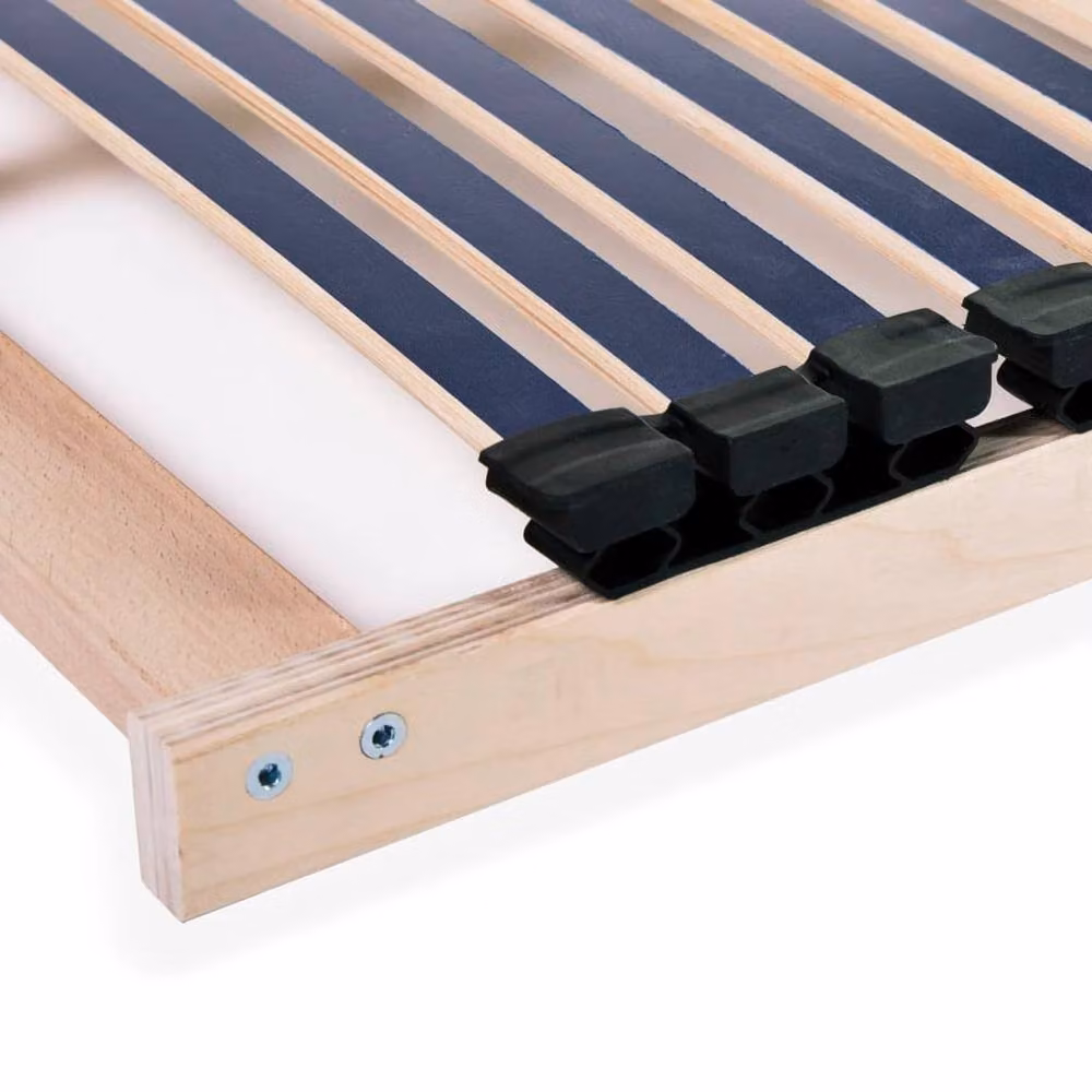 Berkfield Home Slatted Bed Base with 42 Beech and Birch Wood Slats, 7 Ergonomic Zones, Brown, W: 100 cm, L: 200 cm – 3
