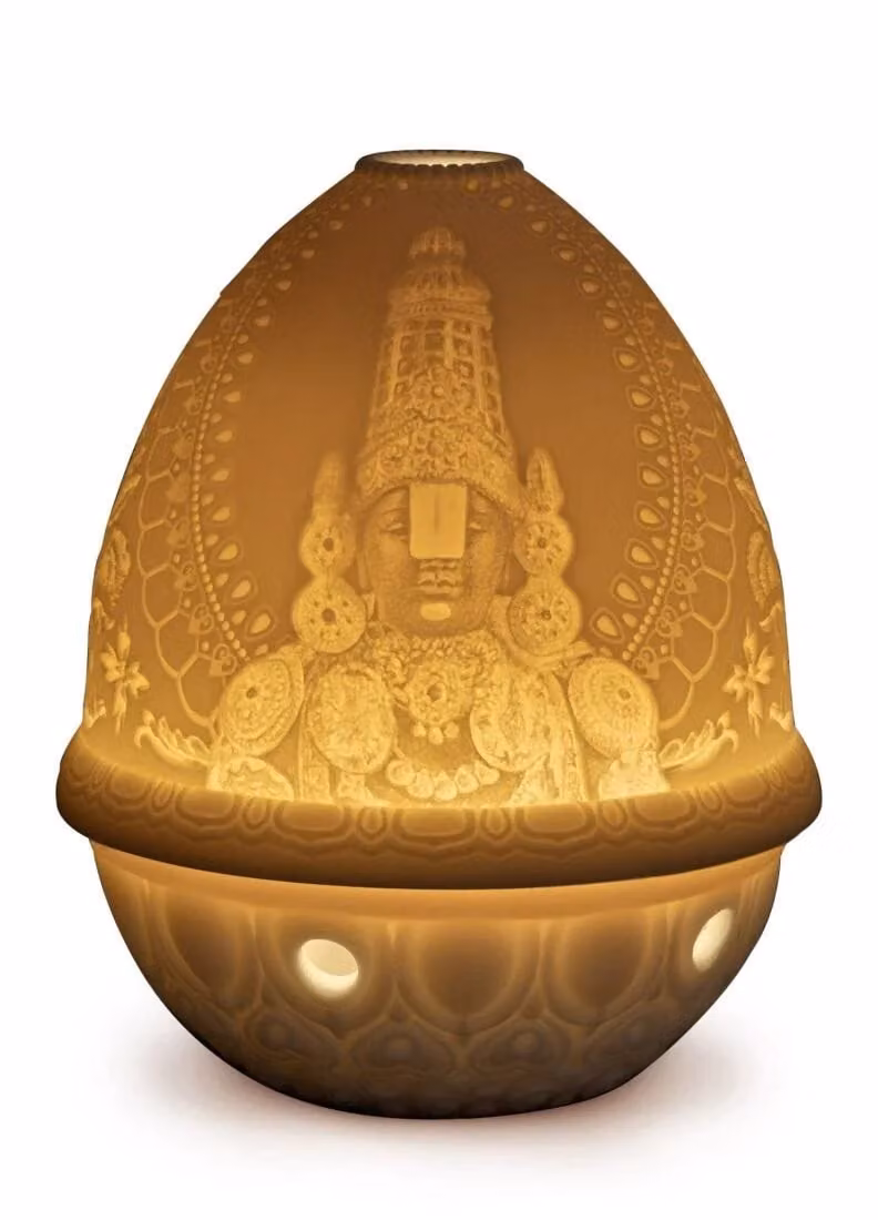 Lladró Lord Balaji Lithophane White Porcelain Oval Tabletop Ornament