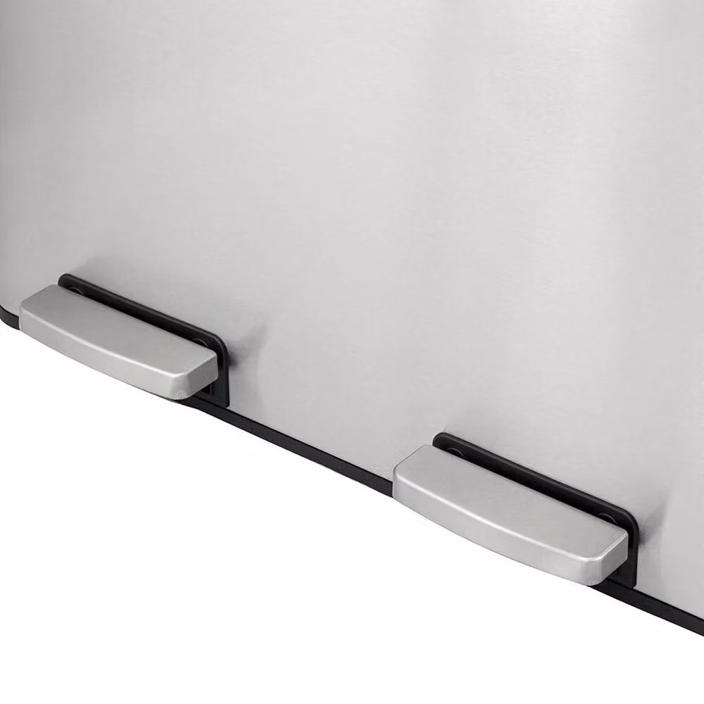SPETLEK 2 Compartment Stainless Steel Step On Kitchen Trash Can, Silver – 3