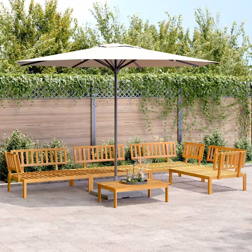 Berkfield Home 5 Piece Garden Pallet Sofa Set in Brown Solid Acacia Wood – 2