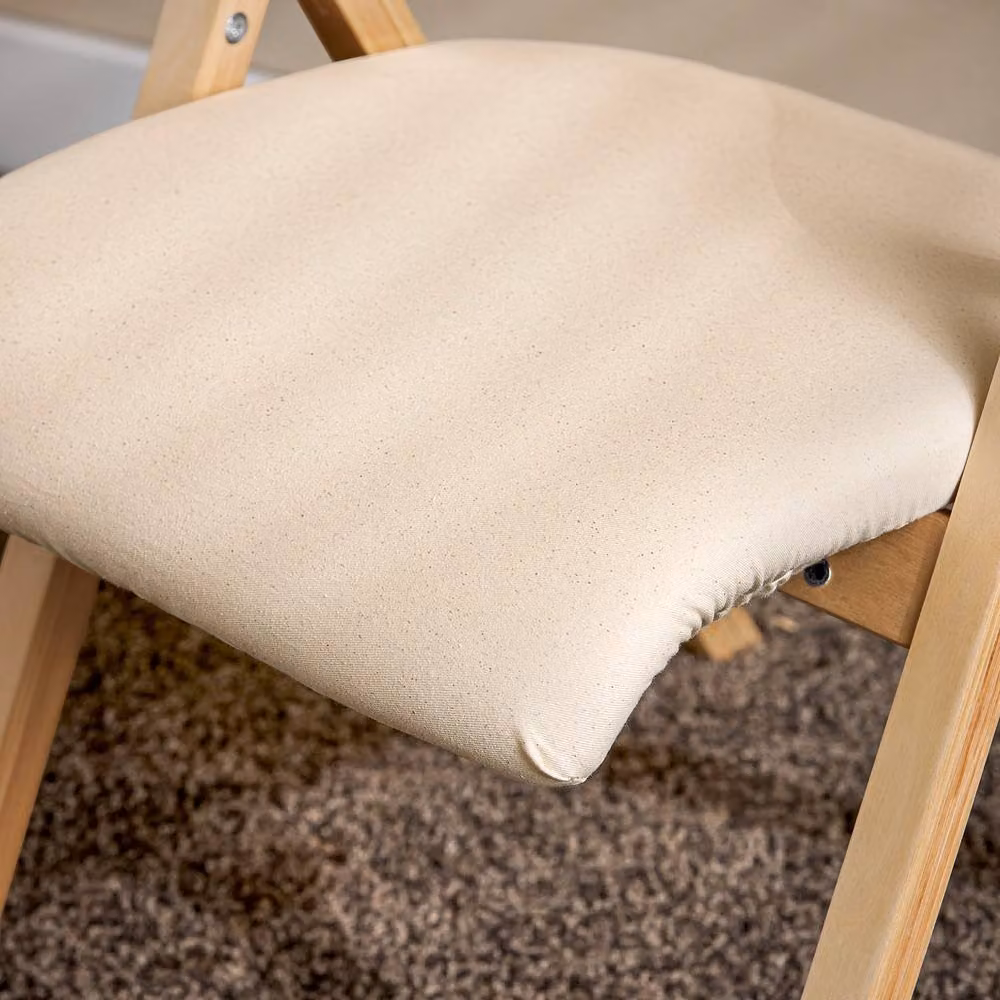 SoBuy Modern Folding Dining Chair with Padded Fabric Seat and Back in White – 4
