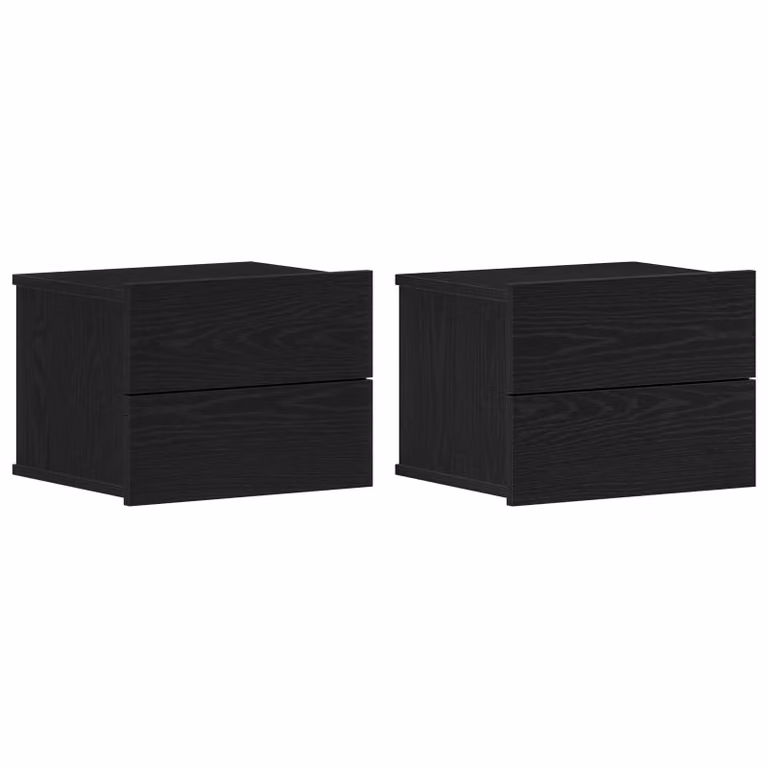 Berkfield Home Black Oak Nightstands 2 Pack, W/D/H: 40 x 30 x 30 cm