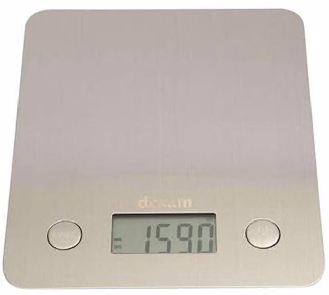 Dexam Stainless Steel Digital Kitchen Scales with Digital Display in Silver and Multicolour