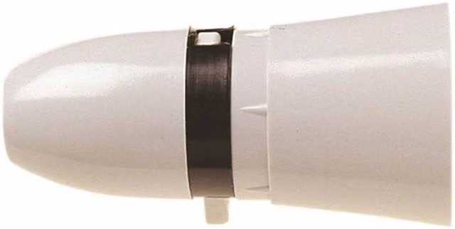 Dencon White Plastic B22 Switched Lamp Holder with 1/2 inch Screw Entry