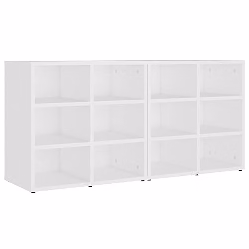 vidaXL Set of 2 White Minimalist Shoe Cabinets with Ventilation, W/D/H: 52.5 x 30 x 50 cm – 1