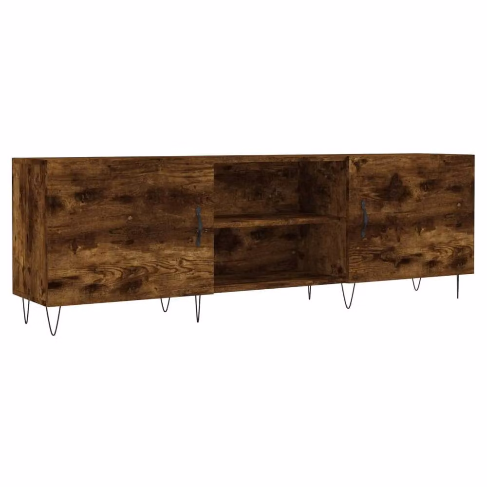 Berkfield Home Smoked Oak TV Cabinet in Brown, W/D/H: 150 x 30 x 50 cm – 3