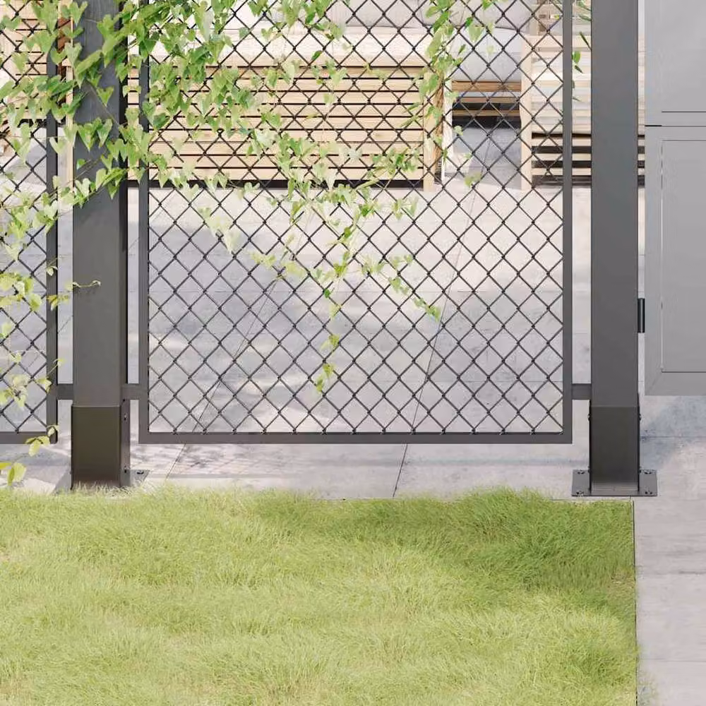 Berkfield Home Square Post Bases, 12 Pack, Anthracite Black Powder-coated Galvanised Steel, 91 x 91 mm – 2