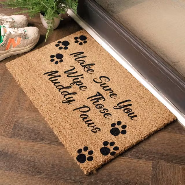 Artsy Mats Wipe Those Muddy Paws Doormat in Black, W/D: 60 x 40 cm