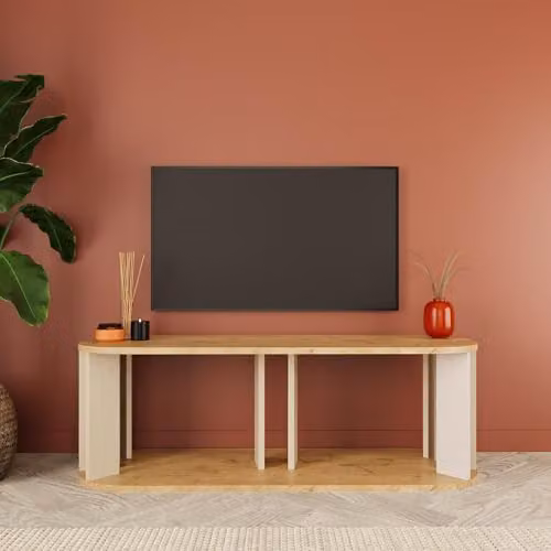 Bimossa Ursula TV Stand, Grey and Oak Modern Cabinet, W/D/H: 114 x 40 x 44 cm – 2