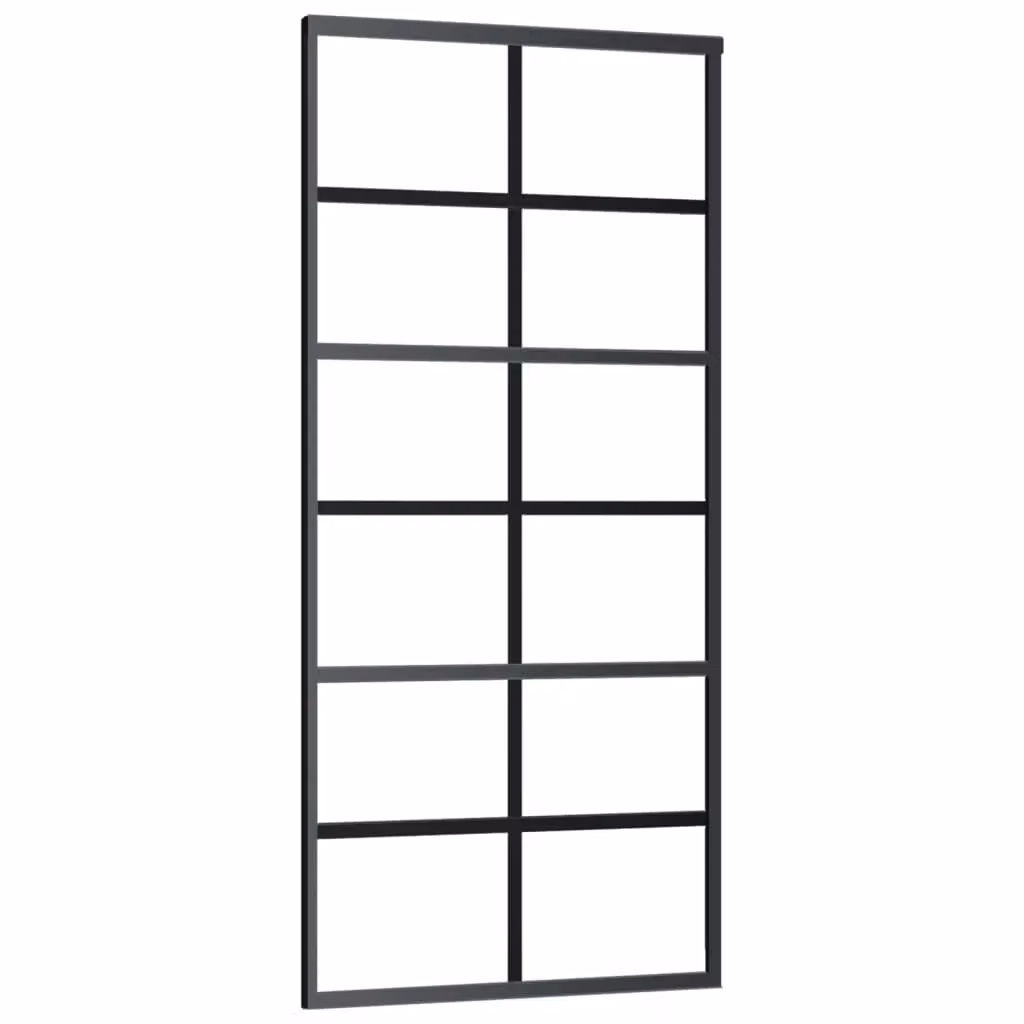 Berkfield Home Sliding ESG Glass and Aluminium Door, Black, W: 90 cm, H: 205 cm – 2