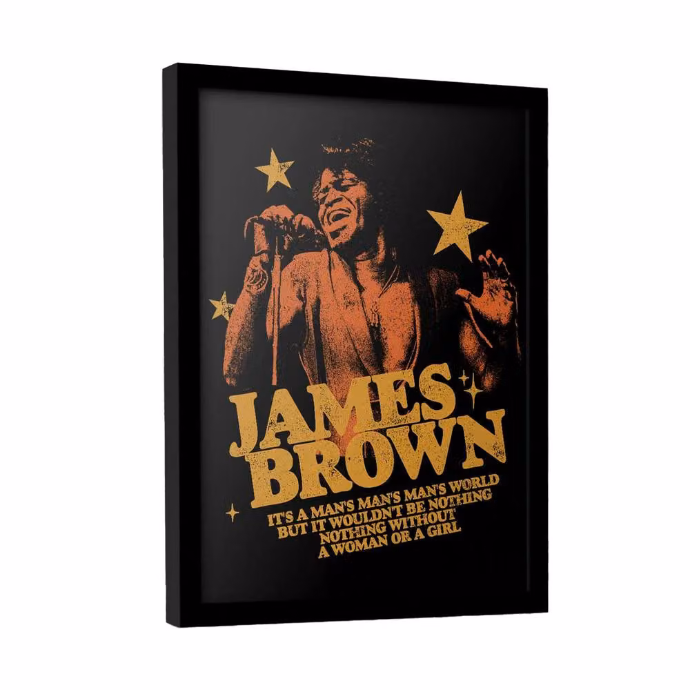 James Brown Man's World Framed Multicolour Paper Poster in Black – 2