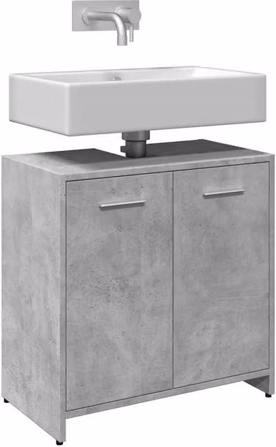 Berkfield Home Modern Wall Mounted Bathroom Sink Cabinet in Concrete Grey, W/D/H: 60 x 33 x 60 cm – 1