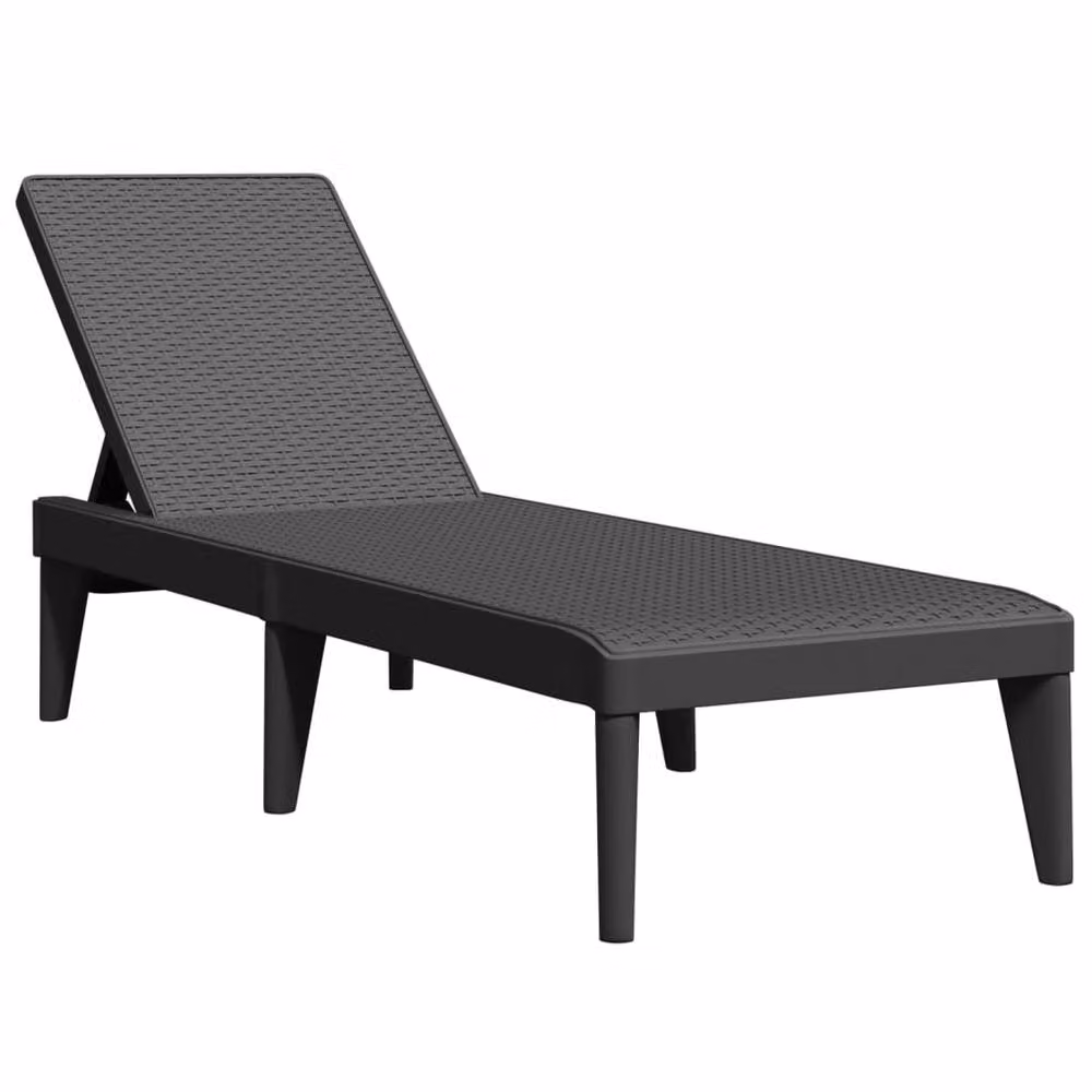 Berkfield Home Anthracite Sun Lounger in Dark Grey, W/D/H: 186 x 60 x 29 cm – 2