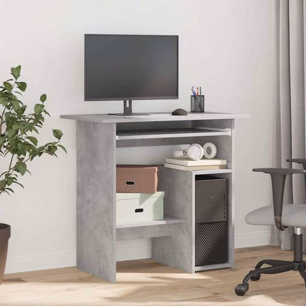 Berkfield Home Modern Computer Desk in Grey, W/D/H: 80 x 45 x 74 cm – 3