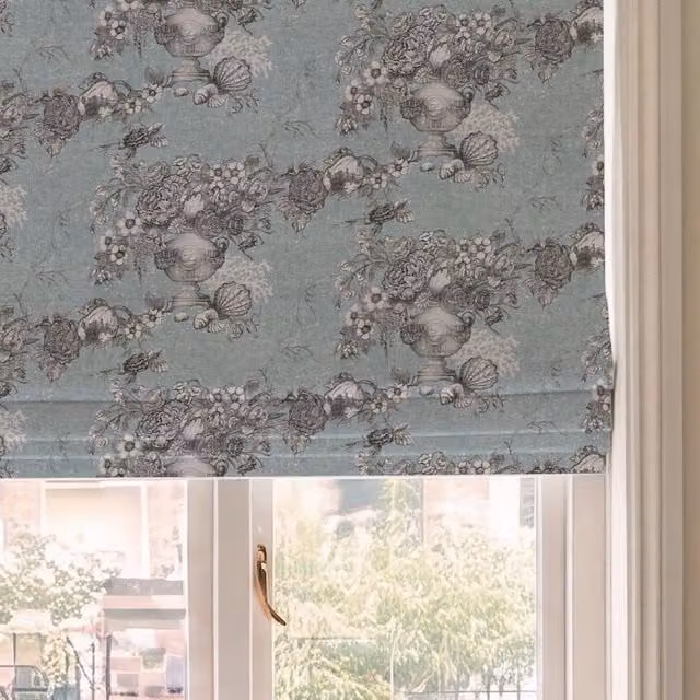 HOUSE Llewelyn-Bowen Vacannes Made To Measure Blackout Roman Blind in Opaline Moonstone Blue