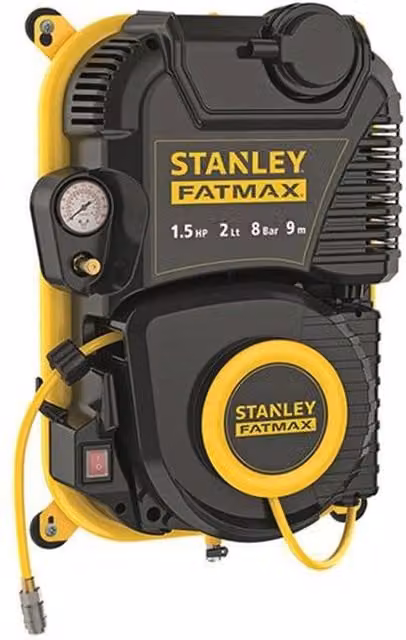 Stanley FatMax FMXCMD152WE Wall-Mounted Air Hose, 1.5 HP, 8 B, Black – 1