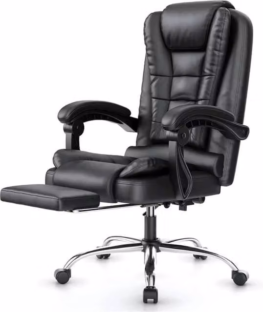 Havendro Ergonomic Black Faux Leather Gaming and Executive Office Chair with Headrest and Armrests – 1