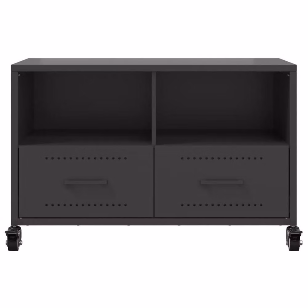 Berkfield Home Industrial TV Cabinet in Black Metal, W/D/H: 68 x 39 x 43.5 cm – 4
