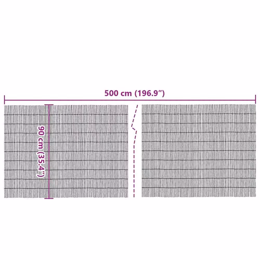 Berkfield Woven Reed Garden Fence Mat in Brown, W: 500 cm, H: 90 cm – 4