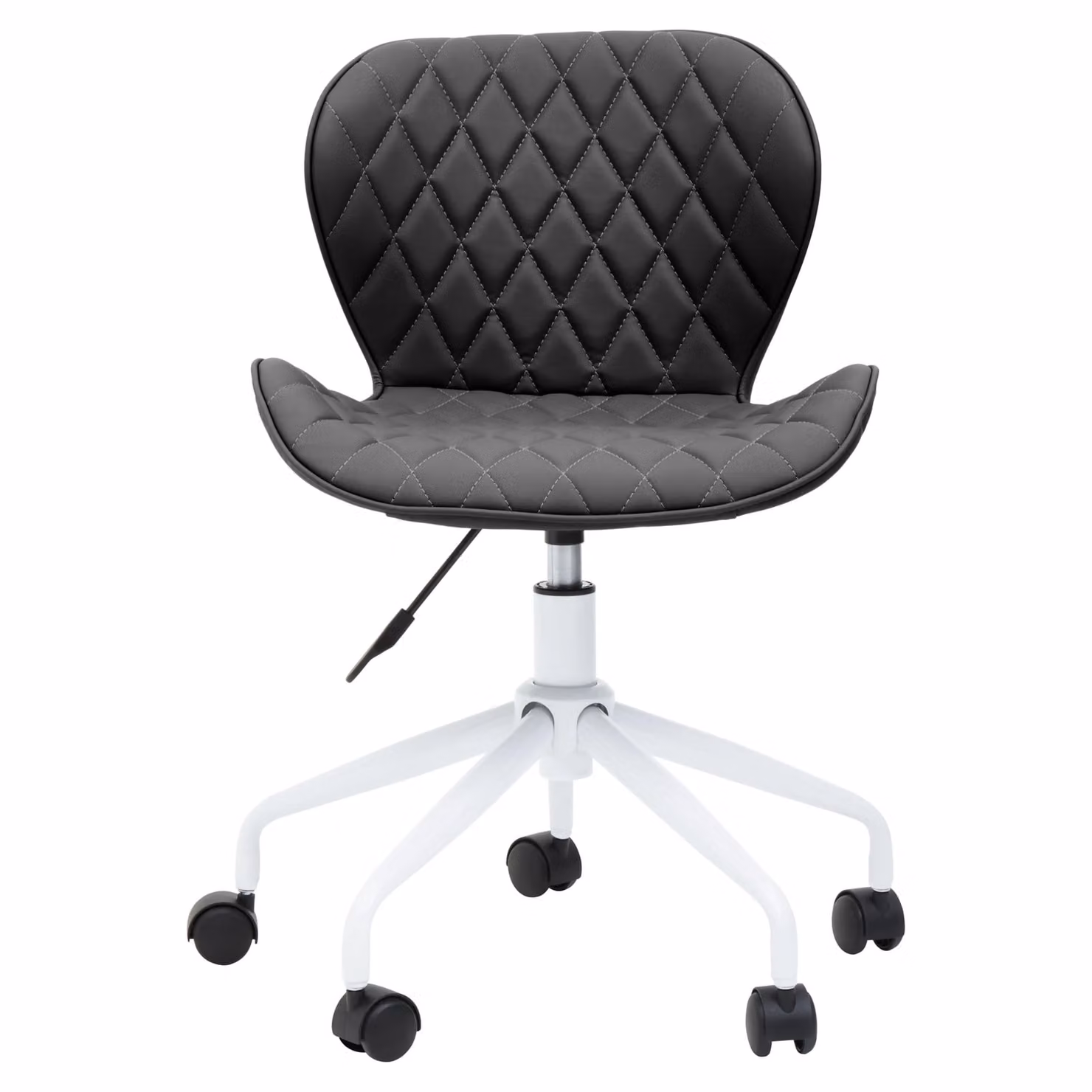 Interiors by Premier Modern Ergonomic Swivel Home Office Chair in Black and White Faux Leather – 3