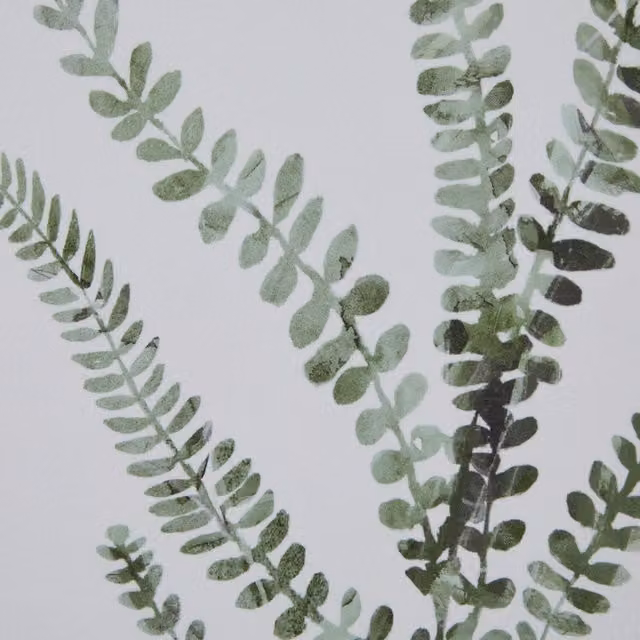 KDMK Delicate Fern Watercolor Botanical Wall Art in a Rustic Brown Wood Frame