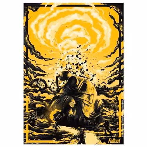 FaNaTtik Abstract Graphic Paper Poster in Orange and Yellow, W: 29.7 cm, H: 29.5 cm – 1