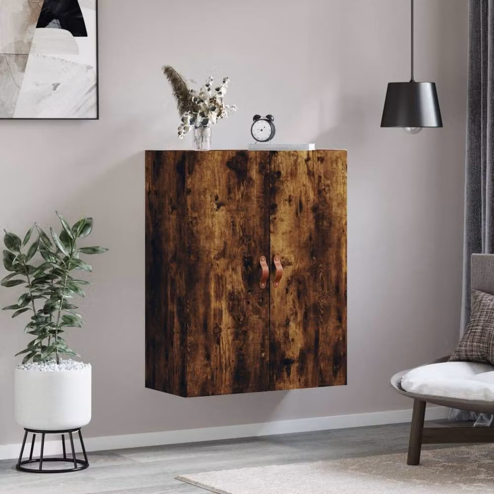 Berkfield Home Wall Mounted Smoked Oak Cabinet in Brown, W: 69.5 cm, D: 34 cm, H: 90 cm – 3